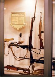 A display of Infantry weapons of World War 2