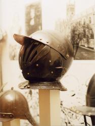 Cuirassier-style cavalry Helmets used in the English Civil War.