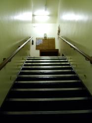Inside Yorks Cold War Bunker - stairs up to the entrance
