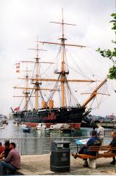 HMS Warrior from the bow.